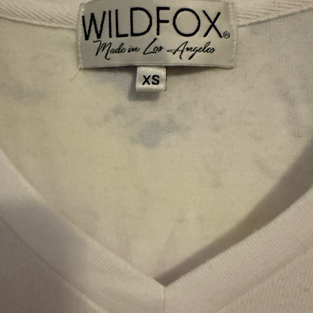 Wildfox V-Neck Sweater with Horse Design in White, Blue, and Yellow - Picture 2 of 2